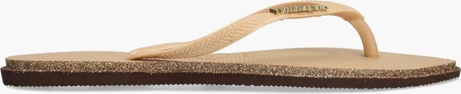 Havaianas HAV. SLIM POINT GLITTER Donkerbruin Goud Dames Slippers Donkerbruin Goud