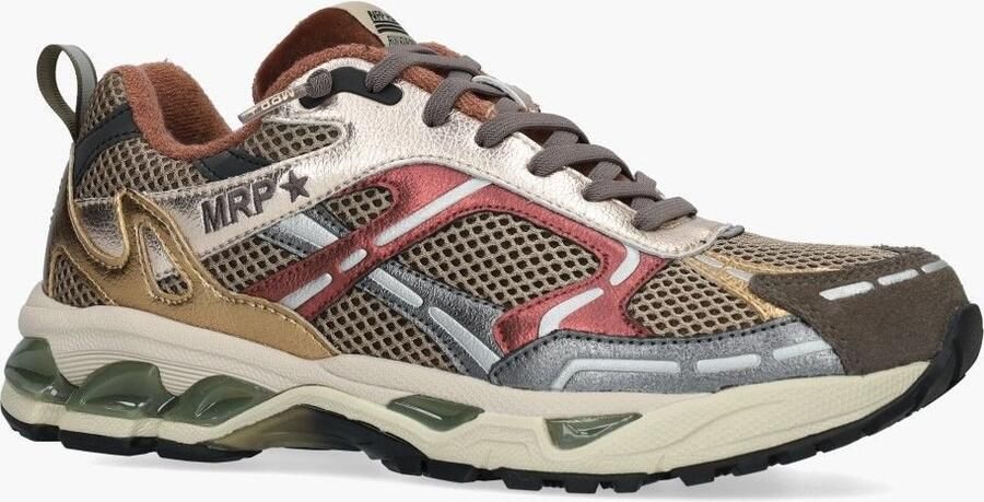 MRP dames sneakers Snatch suède leder en mesh bruin brons en bordo - Foto 3