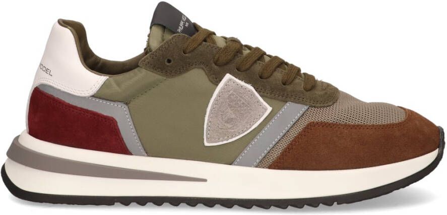 Philippe Model Heren Sneakers Paris Tylu W017 Groen Bruin Green Heren - Foto 5