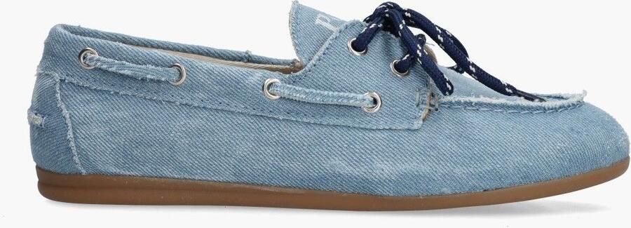 POSA Mocassins Dames Boat Loafer Maat: 41 Materiaal: Denim Kleur: Blauw