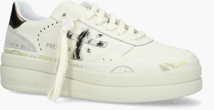 Premiata Witte Leren Sneakers Logo Zijkant Achterkant White Dames - Foto 6