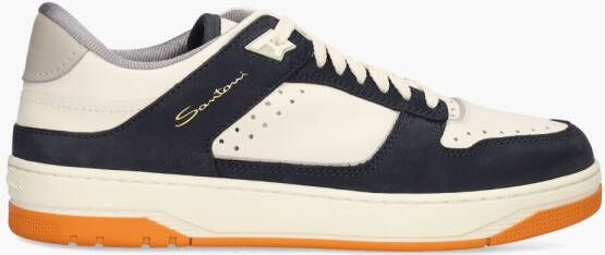 Santoni Nubuck Leren Sneaker Blue Heren - Foto 2