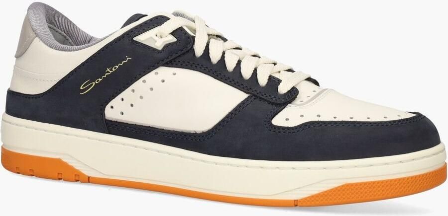 Santoni Nubuck Leren Sneaker Blue Heren - Foto 3