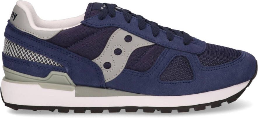 Saucony Logo Sneakers Suède Canvas Rubber Zool Blue Heren - Foto 9