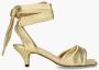 Toral Gouden Geknoopte Enkelband Hoge Hak Sandalen Yellow Dames - Thumbnail 3