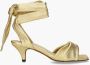 Toral Gouden Geknoopte Enkelband Hoge Hak Sandalen Yellow Dames - Thumbnail 4