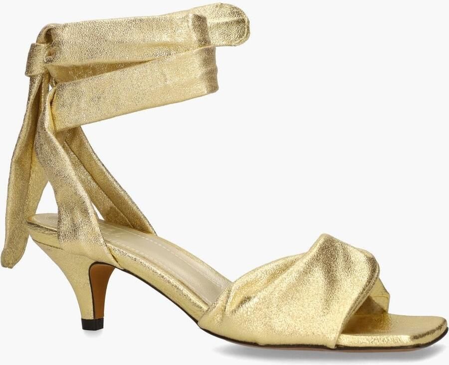 Toral Gouden Geknoopte Enkelband Hoge Hak Sandalen Yellow Dames - Foto 5