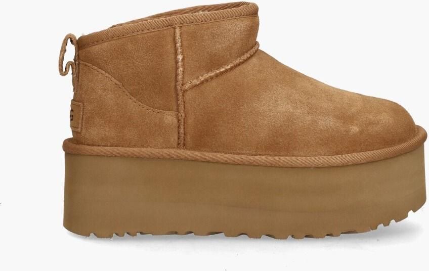 UGG Vachtlaarzen Dames W Classic Ultra Mini Platform Maat: 37 Materiaal: Suède Kleur: Cognac - Foto 17