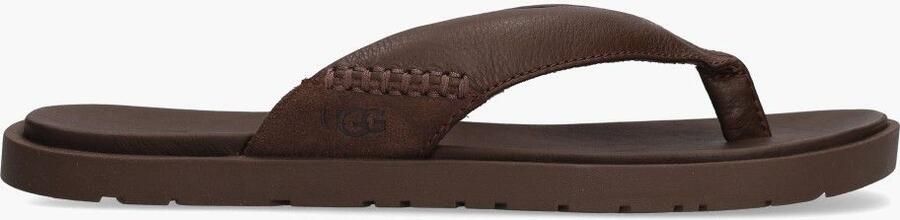 UGG Teenslippers Heren M Seaside Ii Flip Maat: 45 Materiaal: Leer Kleur: Bruin