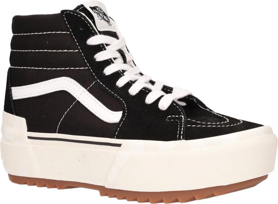 Vans Ua Sk8 Hi Stacked Suede Canvas Black Blanc Sneaker - Foto 7