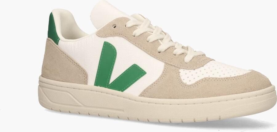 Veja Witte Leren Sneakers met Beige Suède Inzetstukken White Heren - Foto 15