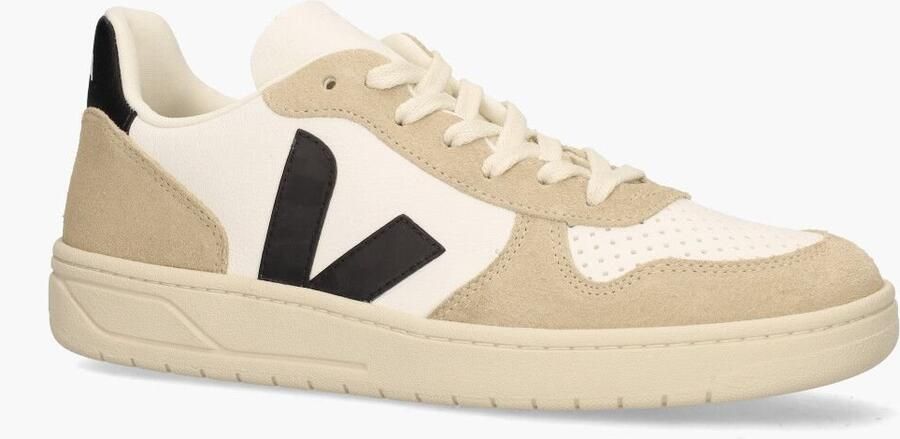 Veja Witte leren herensneakers met bruine suède inzetstukken Wit - Foto 13