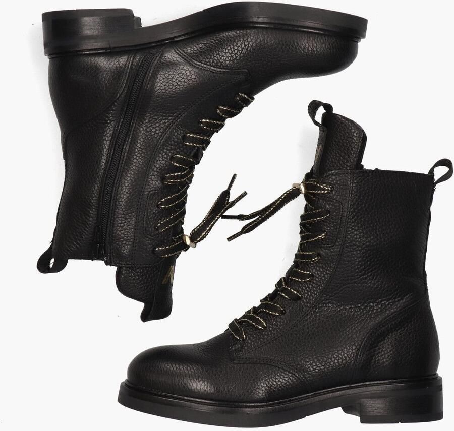 VIA VAI Juliette Abby leren veterboots Zwart Leer Veterboots Dames