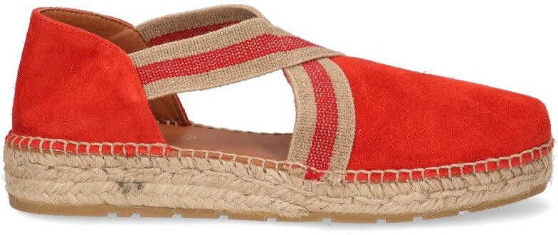 VIGUERA 1890 espadrilles dames rood vitelo rojo suede