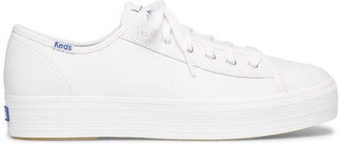 Keds TPL Kick Core Leather White Dames Veterschoenen Wit - Schoenen.nl