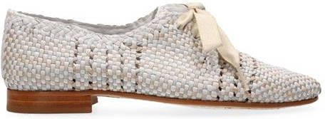 Pertini Veterschoen Gevlochten Leer Veterboot Beige 40 - Schoenen.nl