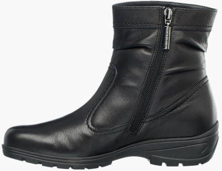 Medicus Zwarte leren sleehakken enkellaars gevoerd - Schoenen.nl
