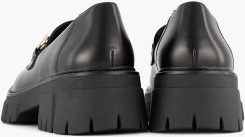 Oxmox Zwarte chunky loafer sierketting