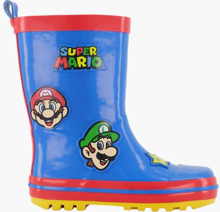 Super Mario regenlaarzen blauw rood kids - Schoenen.nl