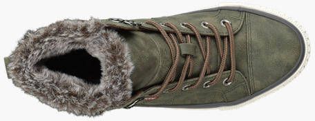 Venice Khaki hoge sneaker gevoerd