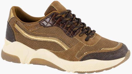 Wit/Bruine Sneakers met Plateauzool - Uwantisell.nl