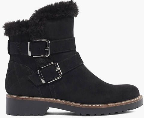 Landrover enkellaarzen met siergespen zwart - Schoenen.nl