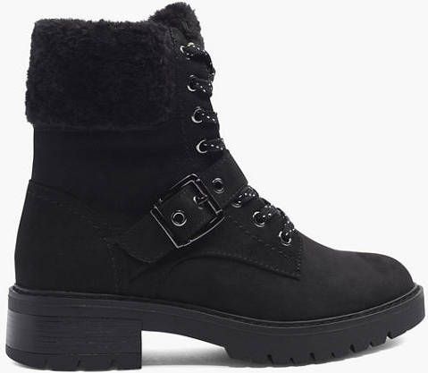 Landrover veterboots met siergesp zwart - Schoenen.nl