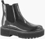 Oxmox Zwarte platform chelsea boot lak - Thumbnail 1