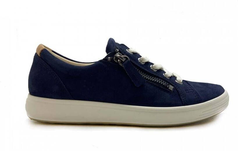 ECCO Soft 7 W Veterschoenen blauw Textiel Dames - Foto 5