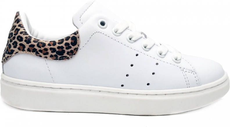 Gattino Witte Veterschoenen Leopard Glitter