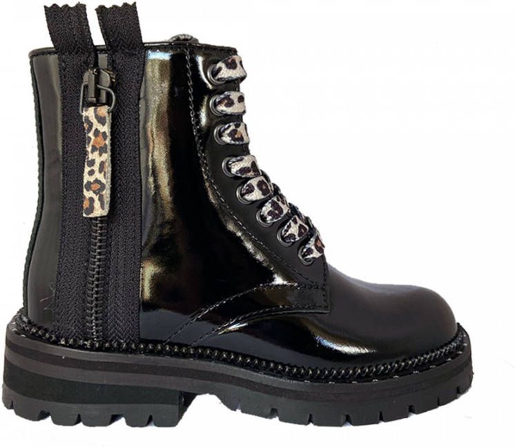 Gattino Zwarte Veterboots Lak