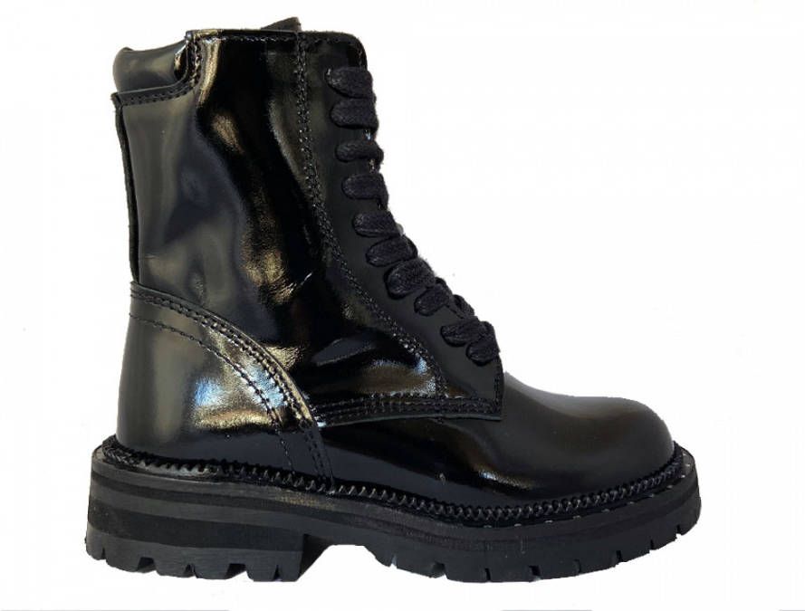 Gattino Zwarte Veterboots Lak