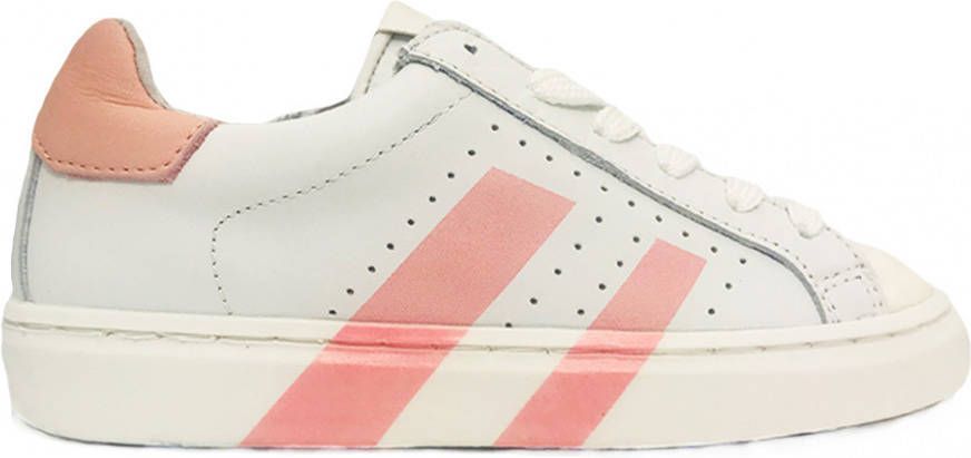 Hip Witte Veterschoenen Roze Accenten