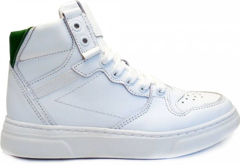 Hip Witte Veterschoenen White Green Combi