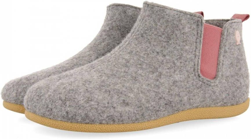 HOT POTATOES Puhret Pantofole Bambine E Ragazze In PET Riciclato, Grigio Con Striscia Rosa, Made In Spain
