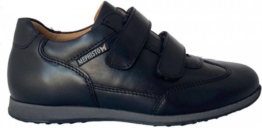 Mephisto Zwarte Klittenbandschoenen Lorens