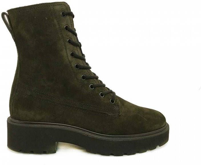 Paul Green Groene Veterboots Soft Suede