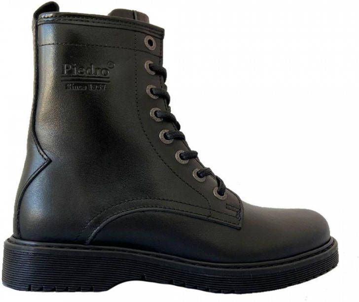 Piedro Zwarte Veterboots Wijdte 3 5