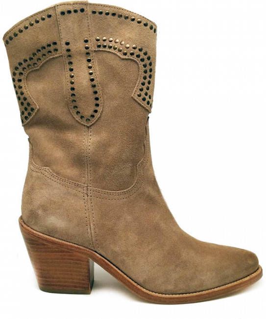 Red-Rag Mid Hoge Beige Suede Cowboy Laarzen | 77000 - Schoenen.nl