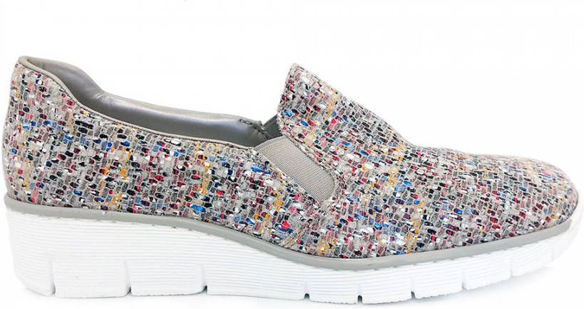Rieker instapper 53766, Lage schoenen, Dames, Maat 42, beige/Meerkleurig -  Schoenen.nl
