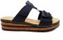 Rieker Blauwe Synthetische Sandalen met Klittenbandsluiting Blauw Dames - Thumbnail 5