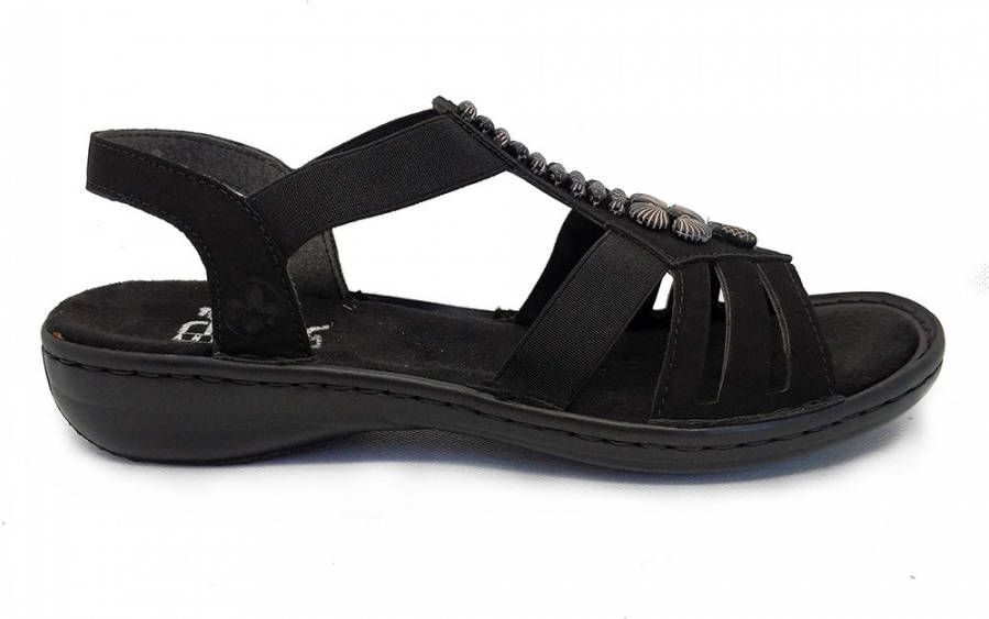 Rieker Zwarte Sandalen