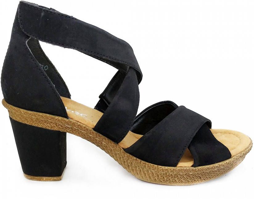 Rieker Zwarte Synthetische Hoge Hak Sandalen Black Dames - Foto 5