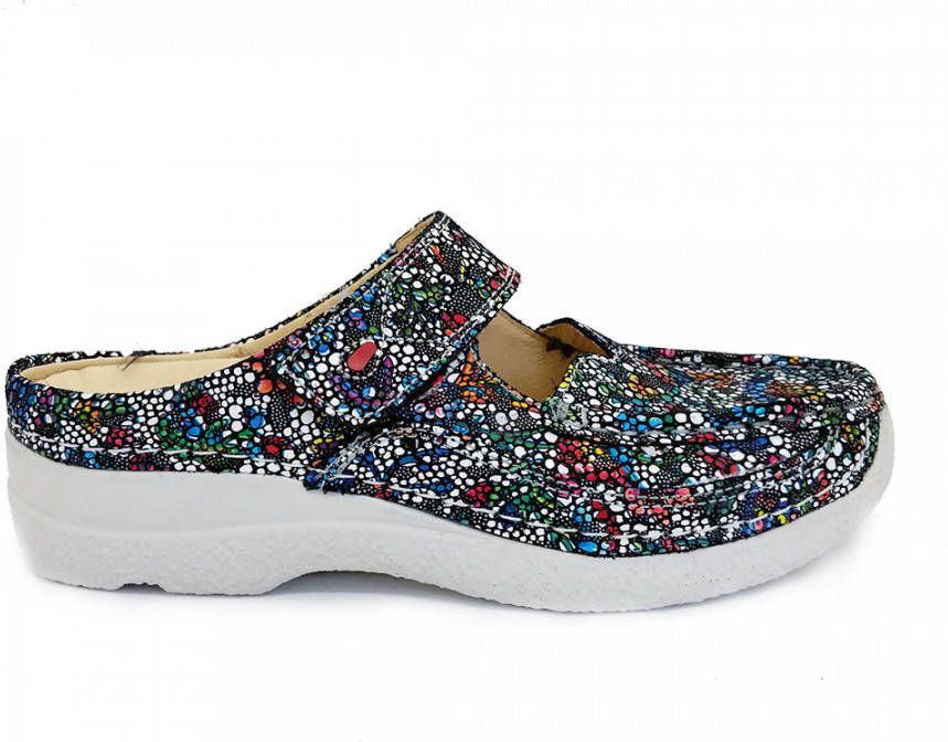 Wolky Multi Color Slippers Roll Mosaic Suede