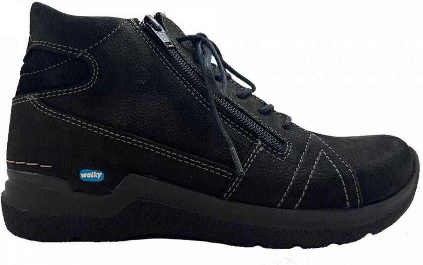 Wolky Boots 0660611 WHY Antique Nubuck , Zwart, Dames - Schoenen.nl