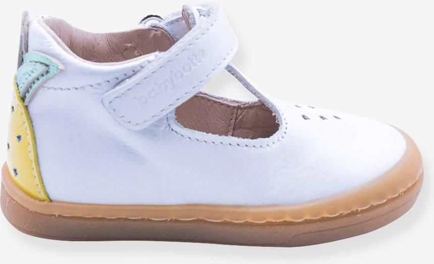 BABYBOTTE Leren babylaarsjes met klittenband 4205B126 wit