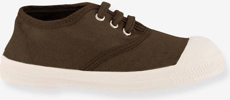 BENSIMON Katoenen tennisschoenen voor kinderen met vetersluiting kaki