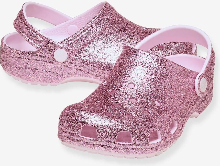Crocs Kid's Classic Chunky Glitter Clog Sandalen maat 30-31 roze - Foto 6