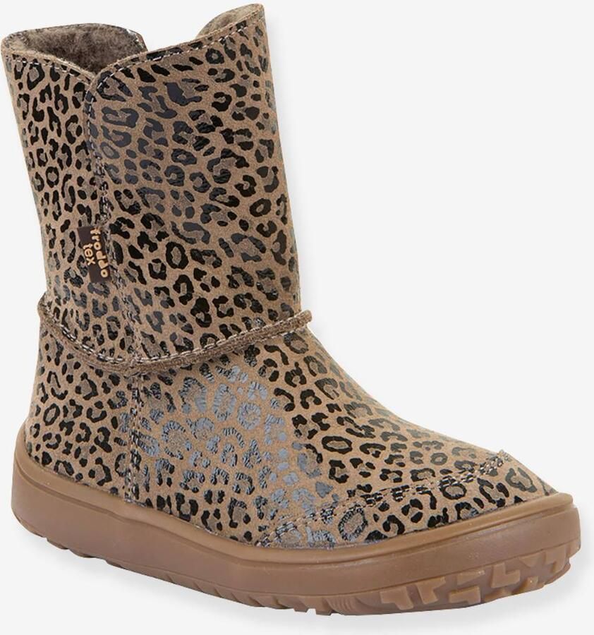 FRODDO Blotevoetenlaarzen kinderen BAREFOOT TEX SUEDE beige bedrukt
