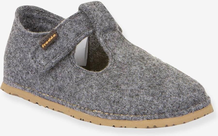 FRODDO FLEXY WOOLY BAREFOOT blotevoetensloffen voor kinderen gemêleerd grijs